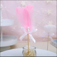 MEDIUM FEATHER WITH BEADS TOPPER