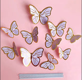 LINES DETAIL WING PAPER BUTTERLIES TOPPERS 10 PCS SET