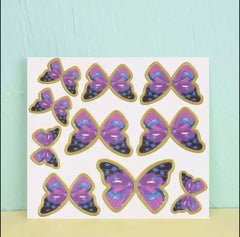 MIXED COLOUR WING PAPER BUTTERLIES TOPPERS 10 PCS SET