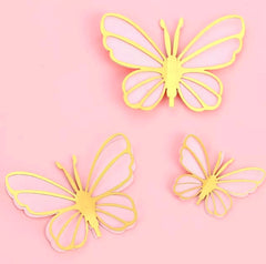 3D WING PAPER BUTTERLIES TOPPERS 3 PCS SET
