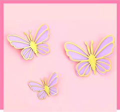 3D WING PAPER BUTTERLIES TOPPERS 3 PCS SET