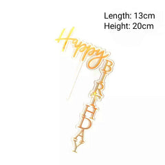 CAKE SIDE HAPPY BIRTHDAY CAKE TOPPER