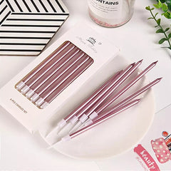 STRAIGHT METALLIC BIRTHDAY CANDLES 6PCS