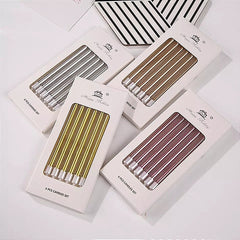 STRAIGHT METALLIC BIRTHDAY CANDLES 6PCS