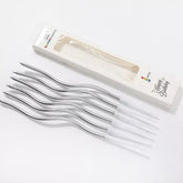 WAVY METALLIC BIRTHDAY CANDLES 6PCS
