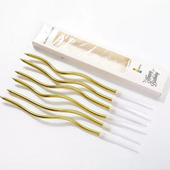 WAVY METALLIC BIRTHDAY CANDLES 6PCS