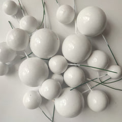 SHINY FAUX STYROFOAM BALLS CAKE TOPPERS
