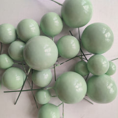 SHINY FAUX STYROFOAM BALLS CAKE TOPPERS