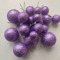 GLITTER FAUX STYROFOAM BALLS CAKE TOPPERS