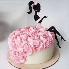 GIRL/LADY SITTING SILHOUETTE CAKE TOPPER