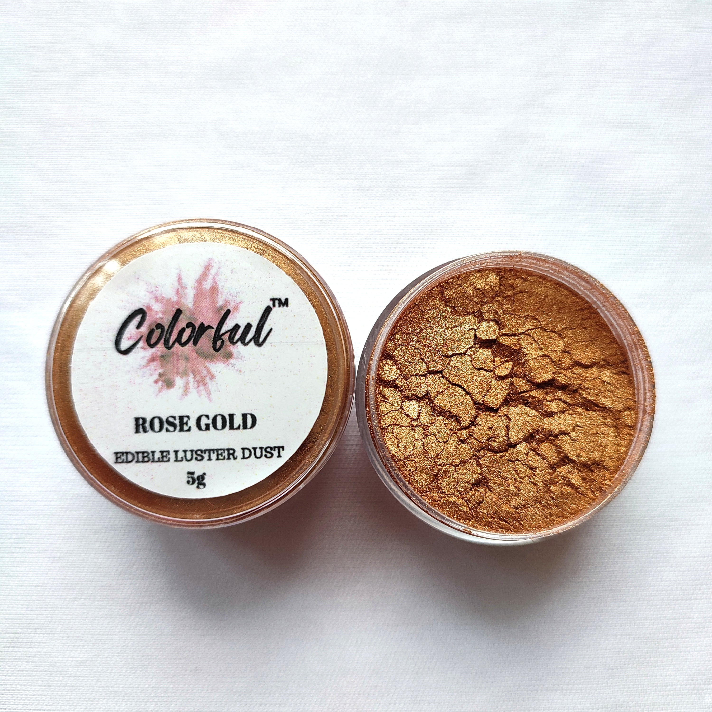 COLORFUL EDIBLE ROSE GOLD/BRONZE LUSTER DUST 5G – Theafrocakery