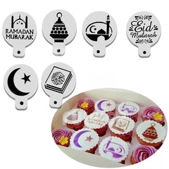 MINI EID AND RAMADAN MUBARAK STENCILS SET 6PCS