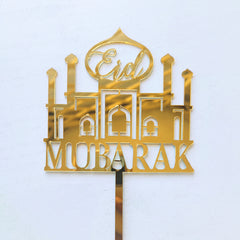 EID MUBARAK MESSAGE WITH MOSQUE TOPPER 1PCS