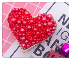 MIXED SIZES RED SUGAR PEARLS 125 GMS