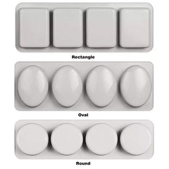 RECTANGULAR/ROUND/OVAL SOAP MOULD (4 HOLES)