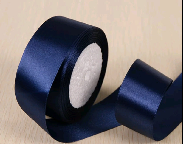 Navy blue on sale satin ribbon