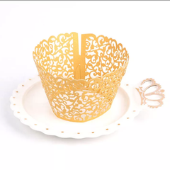 LASER CUT FILIGREE VINE CUPCAKE CAGES/WRAPPERS (12PCS)