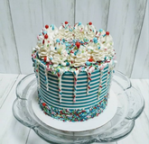 TALL CANDY STRIPES SCRAPER/ICING COMB (10*4")