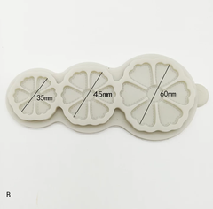 SHARP EDGES STITCHED PETALS FLOWER HEAD MOULD 3 SIZES