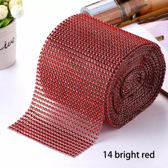 RED RHINESTONE CHAIN RIBBON