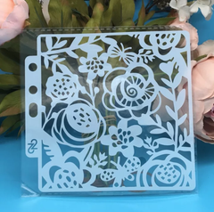 ASSORTED FLOWERS AND BUTTERFLIES MINI COOKIE STENCIL 13 BY 13 CM