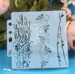 BEES AND BIRDS MINI COOKIE STENCIL 13 BY 13 CM