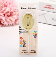 GOLDEN HAPPY BIRTHDAY NUMBER CANDLES