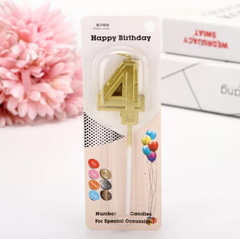 GOLDEN HAPPY BIRTHDAY NUMBER CANDLES