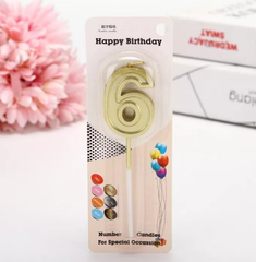 GOLDEN HAPPY BIRTHDAY NUMBER CANDLES