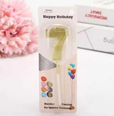 GOLDEN HAPPY BIRTHDAY NUMBER CANDLES