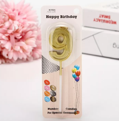 GOLDEN HAPPY BIRTHDAY NUMBER CANDLES