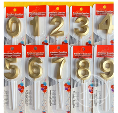 CLASSY GOLDEN HAPPY BIRTHDAY NUMBER CANDLES