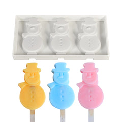 MINI SNOWMAN CAKESICLES/ICE POP/LOLLIPOP MOULD 3 PCS
