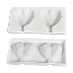 MINI GEOMETRIC/ORIGAMI HEARTS CAKESICLES/ICE POP/LOLLIPOP MOULD 2 PCS