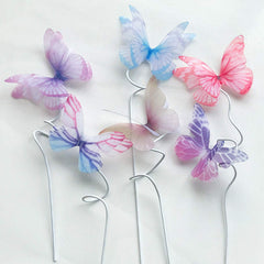 DOUBLE WING TRANSLUCENT BUTTERLIES TOPPERS SET