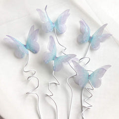 DOUBLE WING TRANSLUCENT BUTTERLIES TOPPERS SET