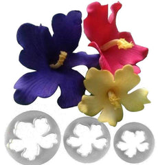 MOANA/HIBISCUS FLOWER CUTTER PLASTIC 3 Pcs