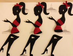 GIRL/LADY  SITTING SILHOUETTE CUTTER SET