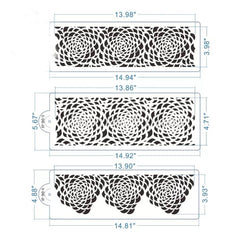 LARGE ROSE MOTIF STENCIL SET 3 PCS