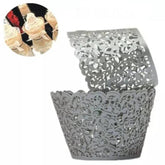 LASER CUT FILIGREE VINE CUPCAKE CAGES/WRAPPERS (12PCS)