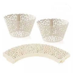 LASER CUT FILIGREE VINE CUPCAKE CAGES/WRAPPERS (12PCS)