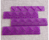 PATTERN FONDANT BORDER CUTTER / EMBOSSER 4PCS