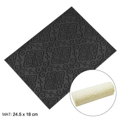 LEAFY SCROLL CHOCOLATE MOUSSE TEXTURE MAT