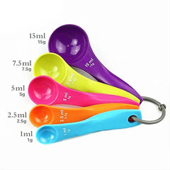 RAINBOW COLORED MEASURING SPOONS - 5PCS SET