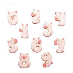 CUTE LARGE PIGLET NUMBER CUTTER SET 0-9