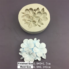 OPEN PLUMERIA FLOWER WITH LEAVES MOULD