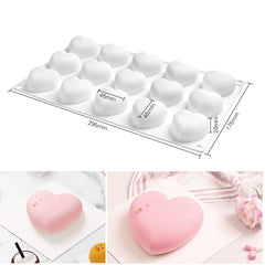 3D MINI SMOOTH LOVE HEARTS CHOCOLATE MOUSSE MOULD 15 PCS