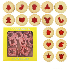 CHRISTMAS THEMED COOKIE CUTTER WITH EMBOSSER SET 10 PCS