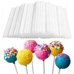 WHITE PLASTIC LOLLIPOP/CAKE POP STICKS 0.3 CM 50 PCS