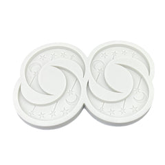 CRESCENT MOON WITH HANGING STARS MOULD 4 PCS